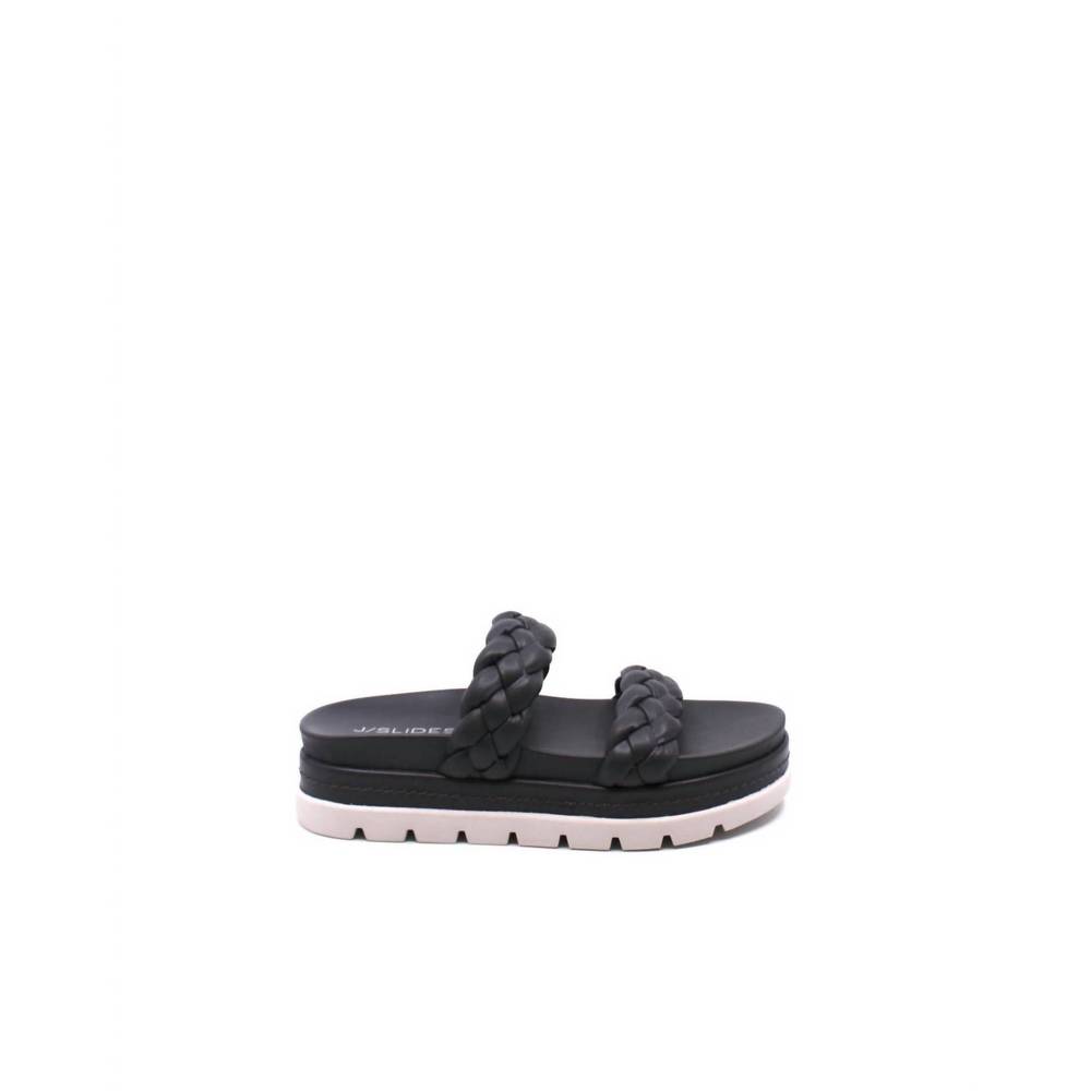 NEW J/SLIDES reese sandal in dark grey leather - Picture 2 of 3